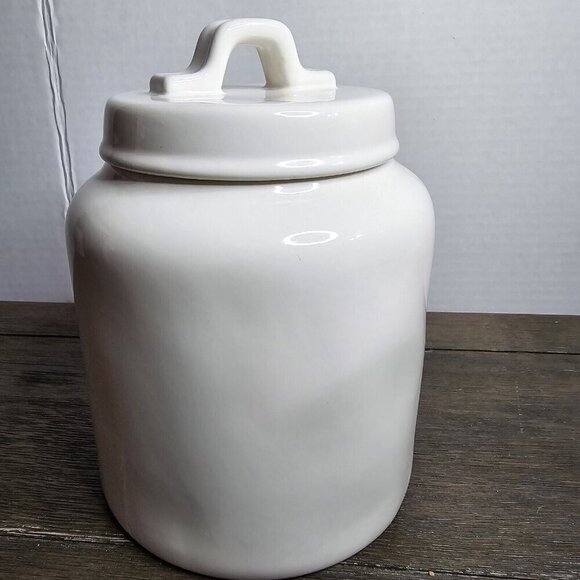 Rae Dunn Artisan I Believe In Celebration Birthday Canister Chubby Large HTF - Picture 5 of 13